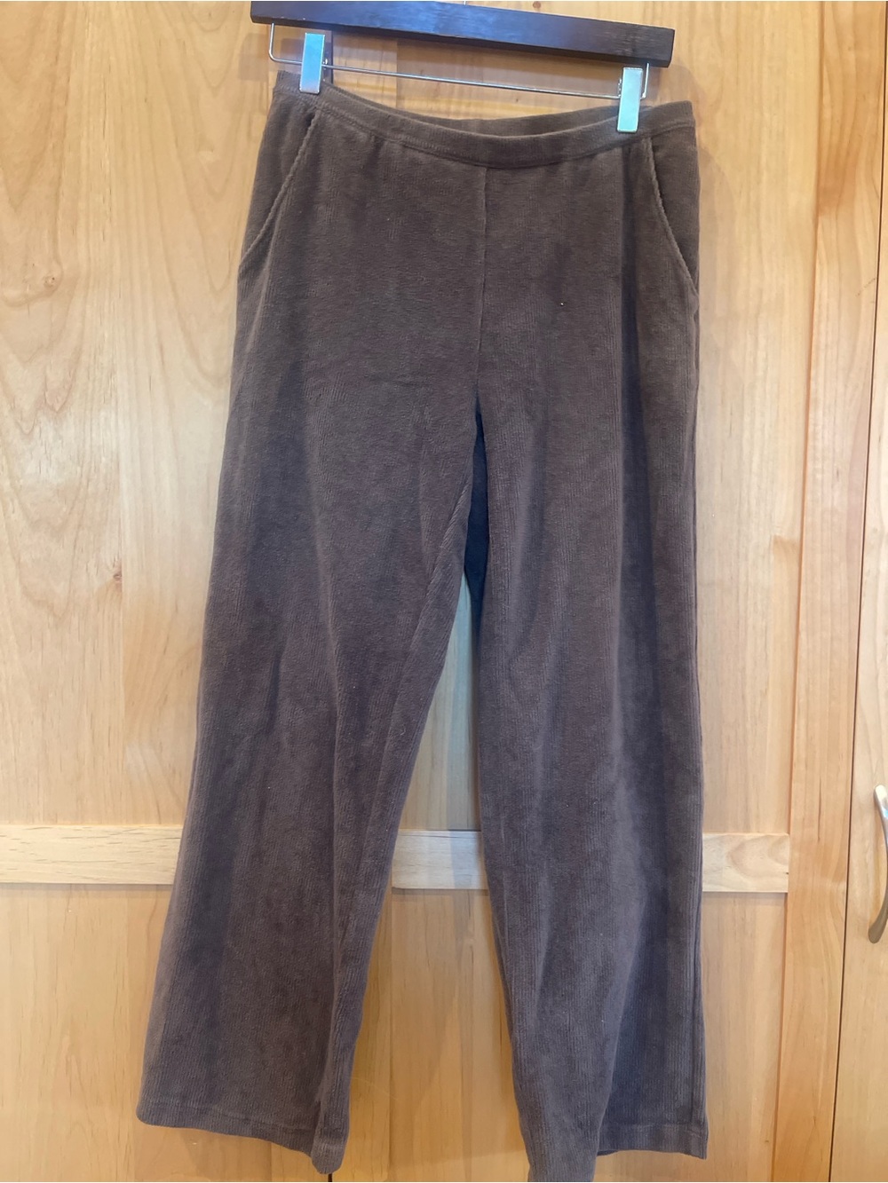 L.L. Bean Brown Wide-Leg Plush Pull-On Pants
